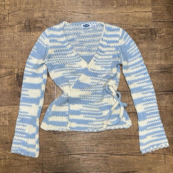 Vintage Coquette pastel Wool Blend wrap bow tie sweater top - Picture 1 of 5